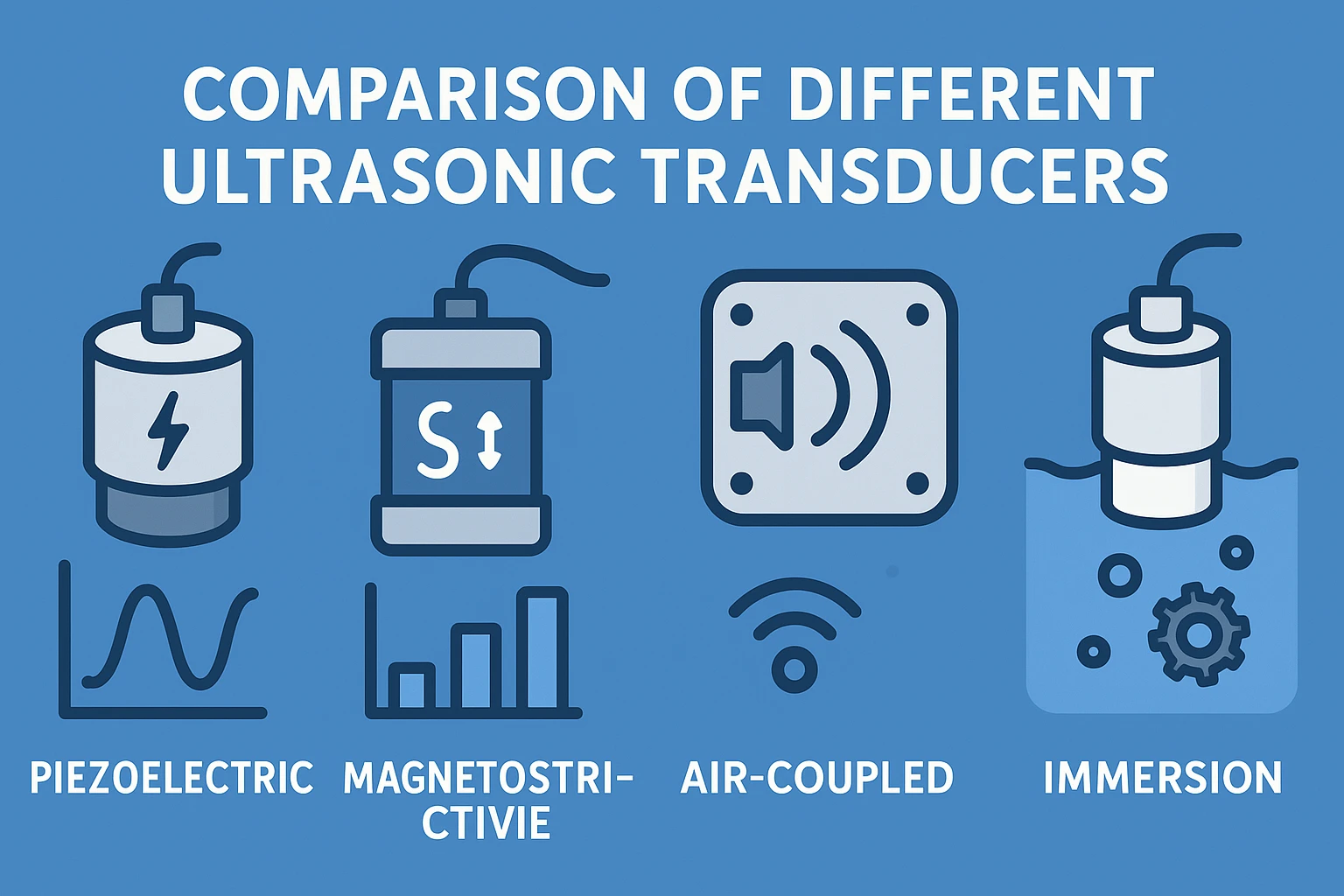 Comparison of ultrasonic transducer technologies - piezoelectric magnetostrictive air-coupled | Yujie Technology