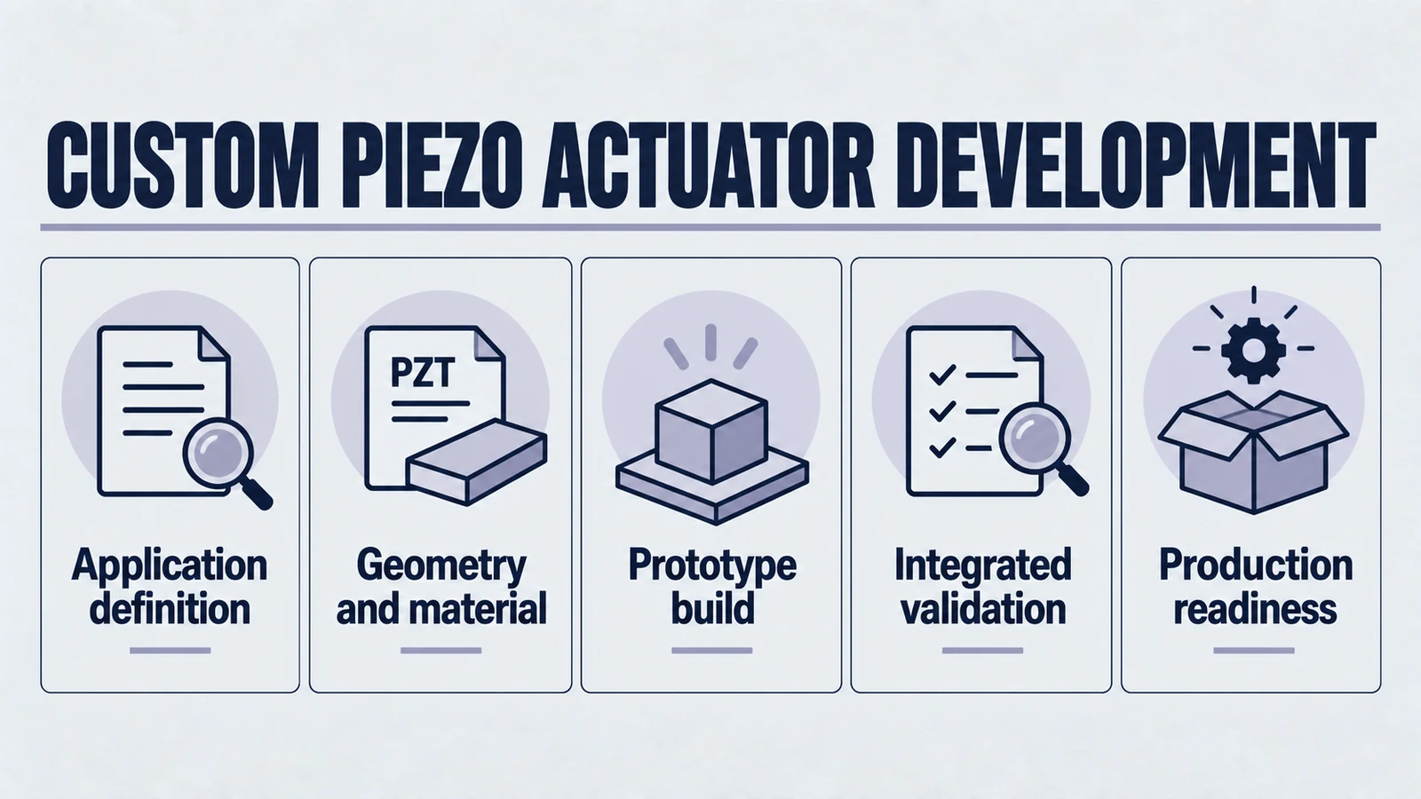 Infografik zum Artikel: Maßgeschneiderte Piezo-Aktuatorlösungen: technische Exzellenz für spezielle Anwendungen