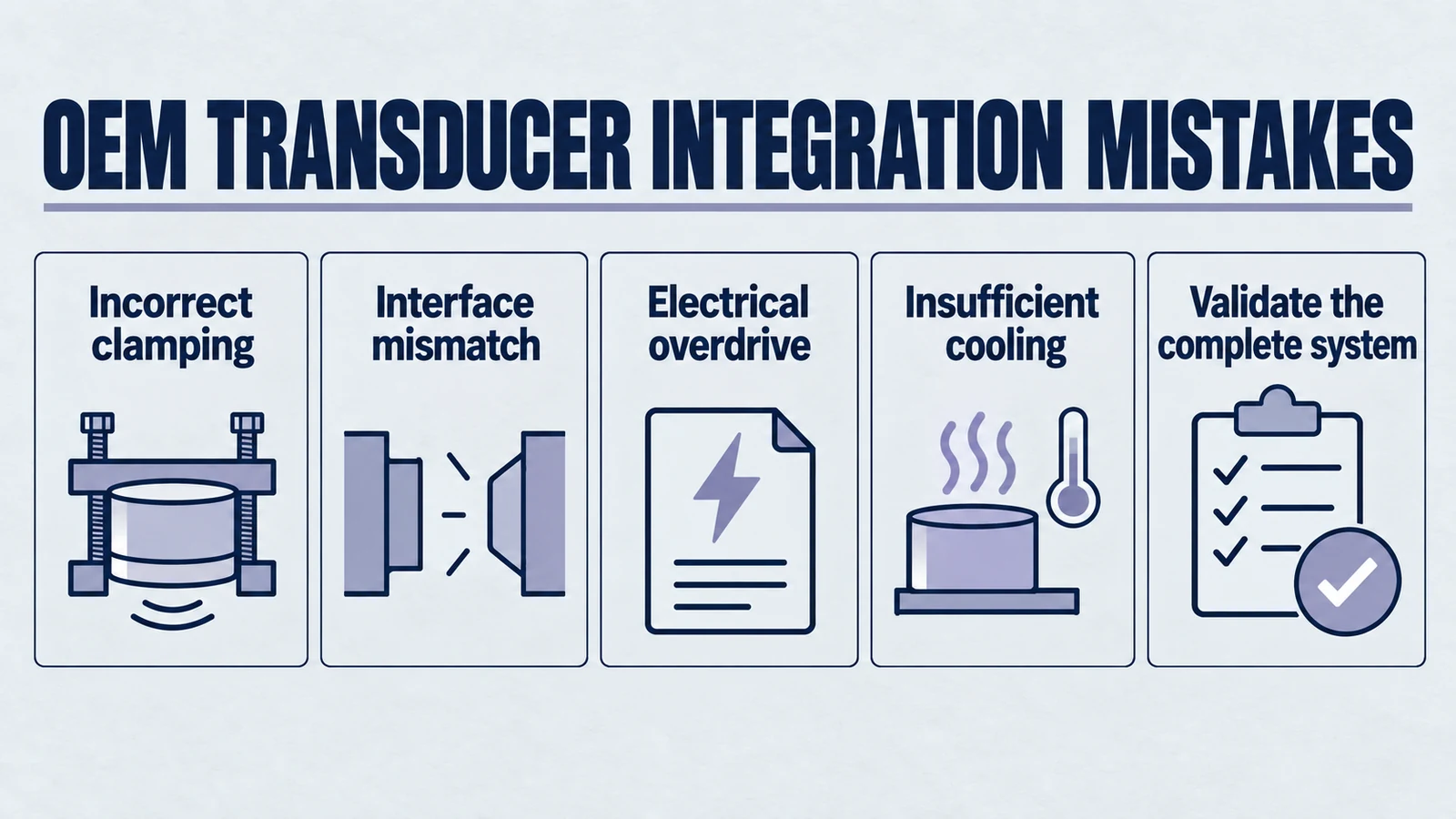 Infografik zum Artikel: Häufige Fehler bei der Integration von Ultraschallwandlern in OEM-Systeme